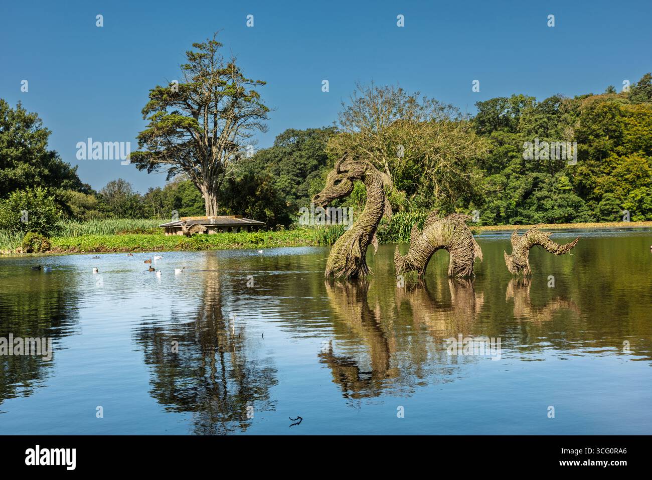 Willow Loch Ness Monster Skulptur im Culzean Country Park Stockfoto