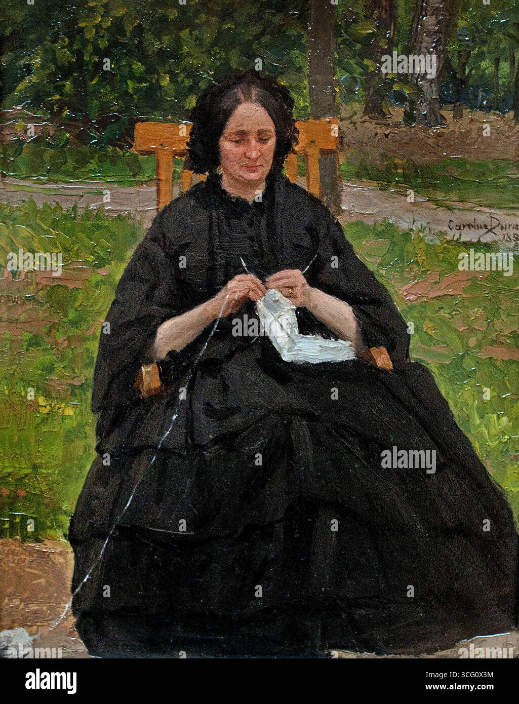 Frau in Schwarz 1859 Carolus Duran France French 1837-1917 Lille Museum France. Stockfoto