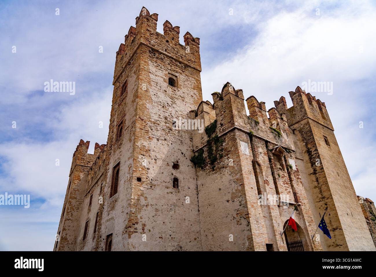 Scaliger Castle Mauern am Gardasee Stockfoto