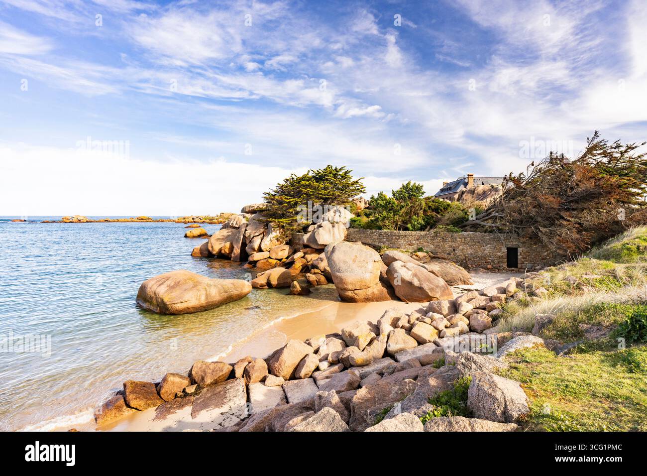 , Pink Granite Coast, Küstenabschnitt der nördlichen Bretagne zwischen Paimpol und Trebeurden, Frankreich, Bretagne Stockfoto