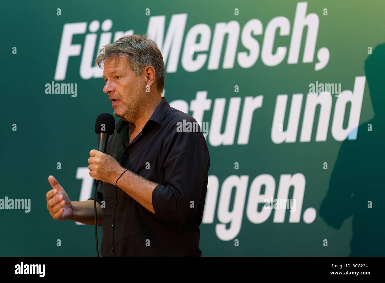 Weimar, Deutschland – 29.08.2024: Robert Habeck, deutscher Vizekanzler und Bundesminister für Wirtschaft und Klimaschutz 12/2021–05/2025 Stockfoto