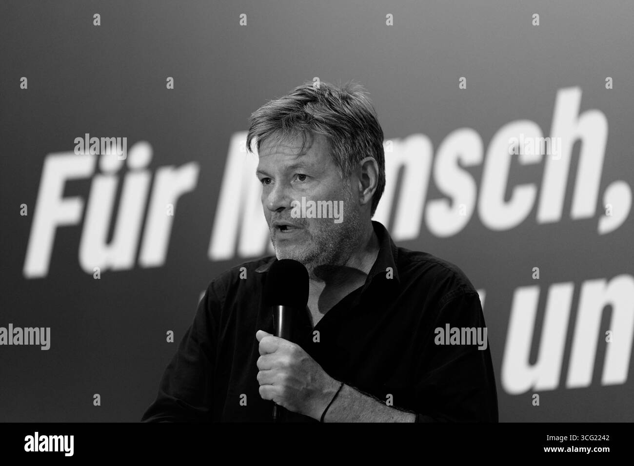 Weimar, Deutschland – 29.08.2024: Robert Habeck, deutscher Vizekanzler und Bundesminister für Wirtschaft und Klimaschutz 12/2021–05/2025 Stockfoto