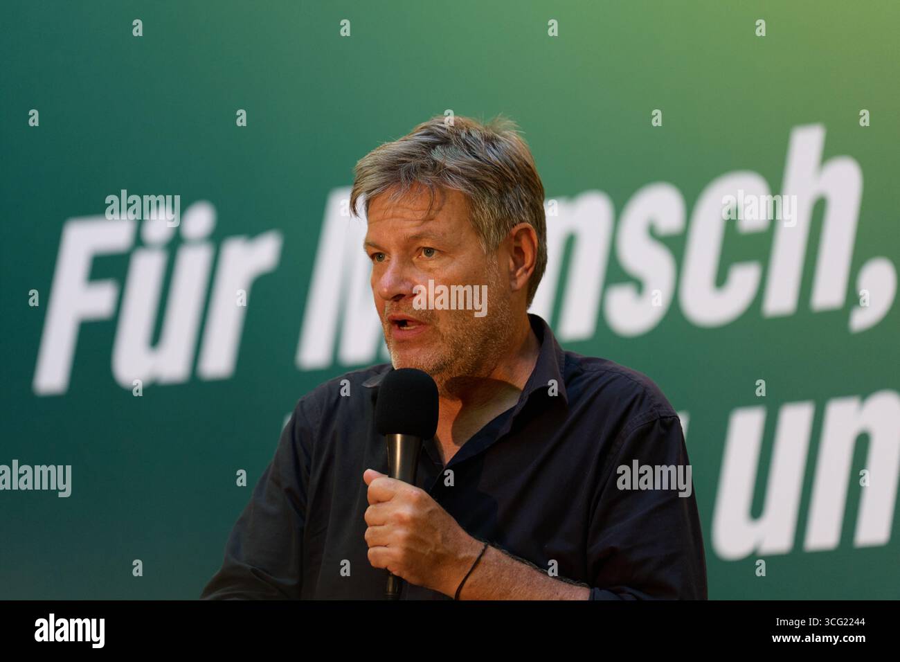 Weimar, Deutschland – 29.08.2024: Robert Habeck, deutscher Vizekanzler und Bundesminister für Wirtschaft und Klimaschutz 12/2021–05/2025 Stockfoto