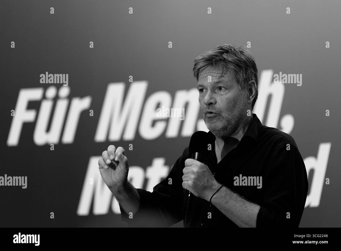 Weimar, Deutschland – 29.08.2024: Robert Habeck, deutscher Vizekanzler und Bundesminister für Wirtschaft und Klimaschutz 12/2021–05/2025 Stockfoto