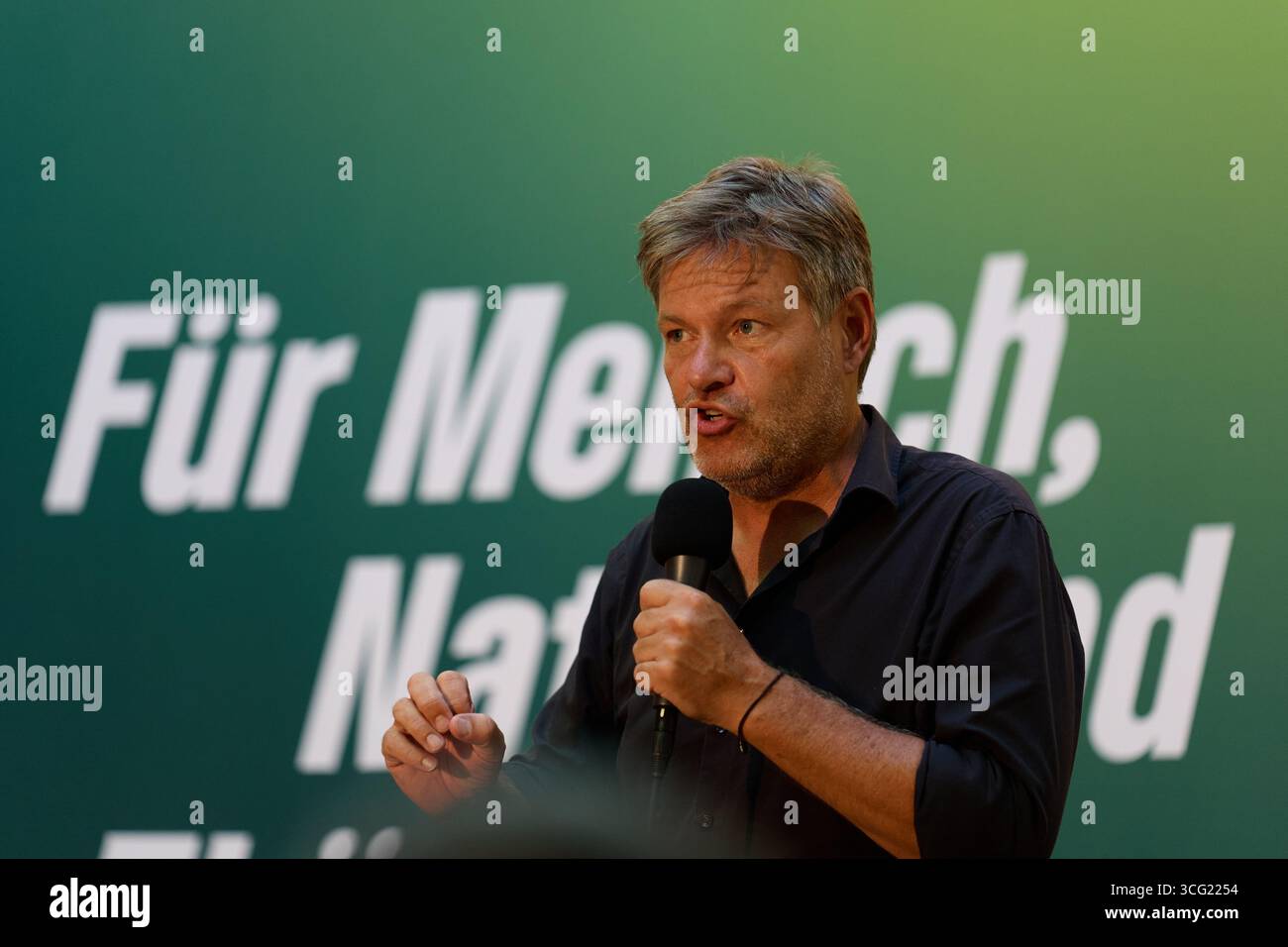 Weimar, Deutschland – 29.08.2024: Robert Habeck, deutscher Vizekanzler und Bundesminister für Wirtschaft und Klimaschutz 12/2021–05/2025 Stockfoto