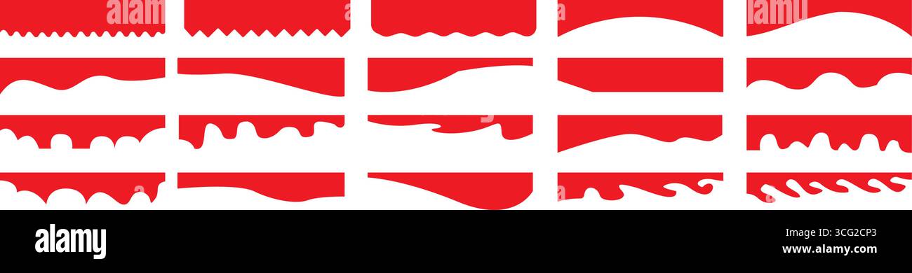 Teilerform für Website-Set, abstrakte Entwurfselemente für obere und untere Webseite, Vektor-Illustraiton. Stock Vektor