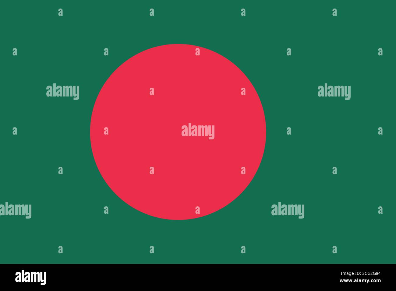 Flacher Vektor Bangladesch Flagge. Grüner Hintergrund mit zentriertem rotem Kreis. Perfekt für Bildungs-, patriotische, kulturelle und kreative Designprojekte. Stock Vektor