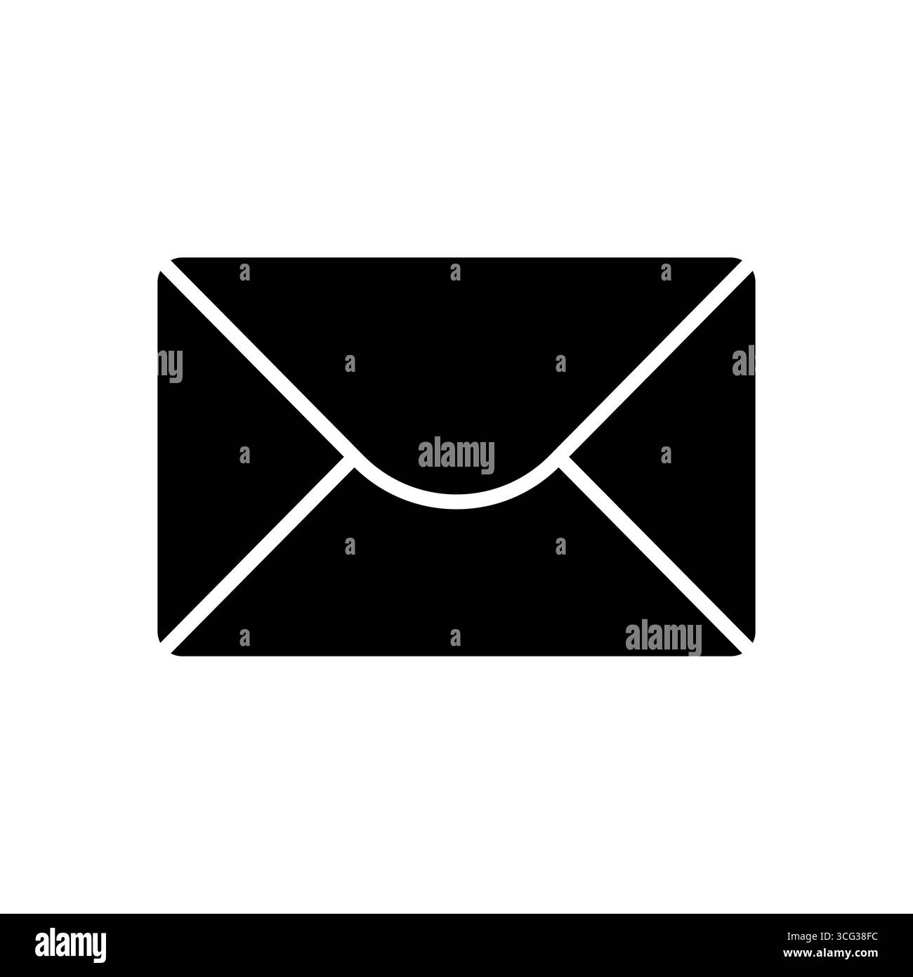 Symbol für einfache E-Mail-Nachrichten auf weißem Hintergrund isoliert Stock Vektor