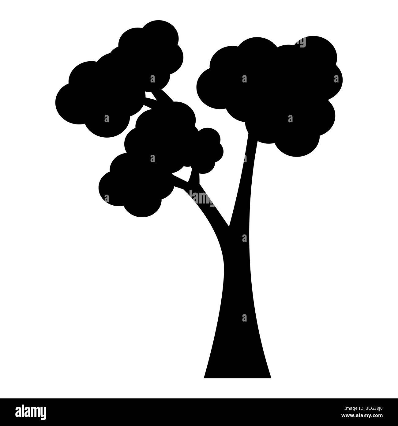 Ein einfacher Vektor aus massivem Baum ein minimalistisches Schwarz-weiß Stock Vektor