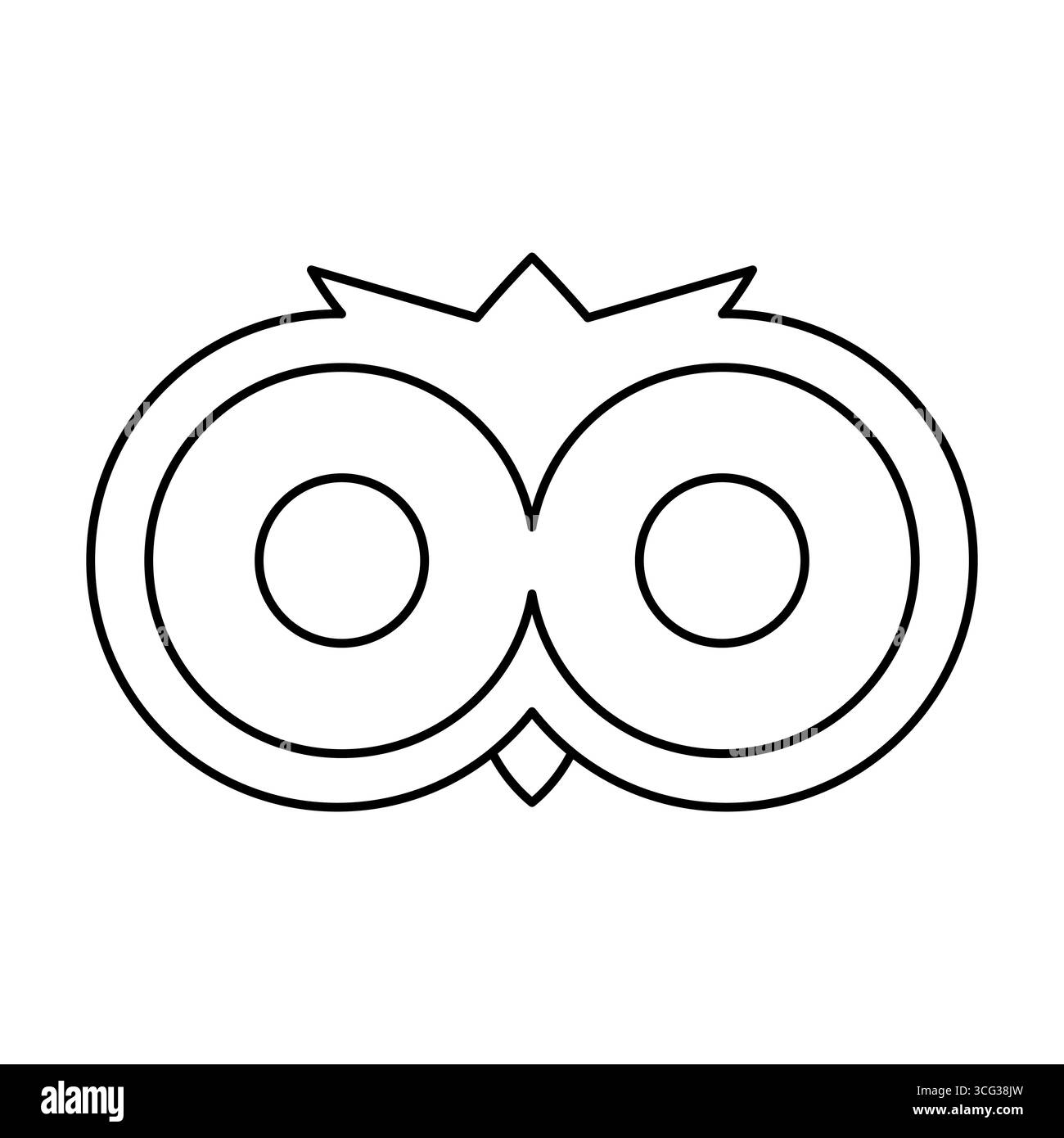 Liniensymbol Eulen-Augenkontur Vektor flach Stock Vektor