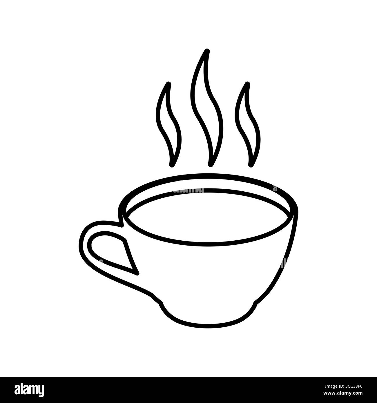 Linie Symbol Kaffeetasse Umrissvektor Stock Vektor