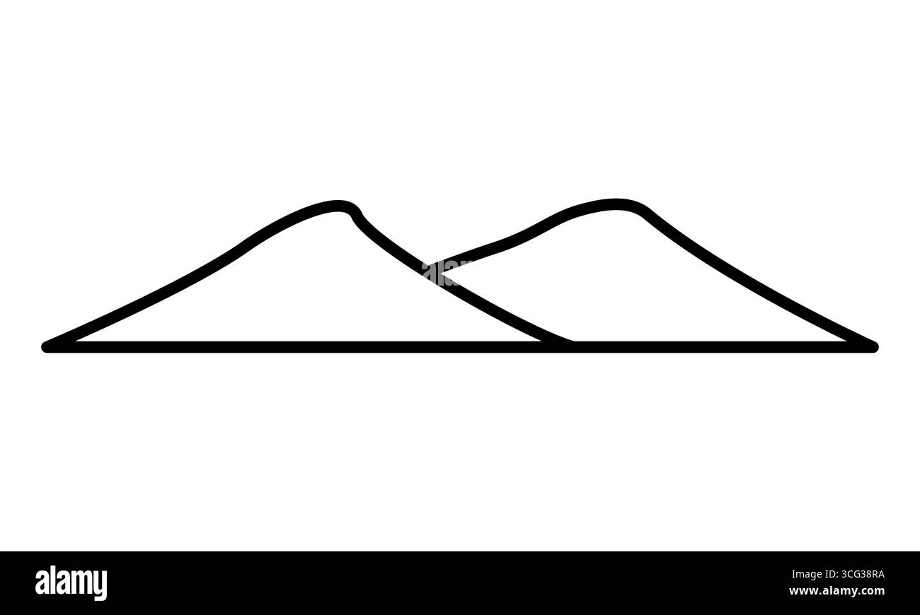 Liniensymbol einfache Berge Umrissvektor Stock Vektor