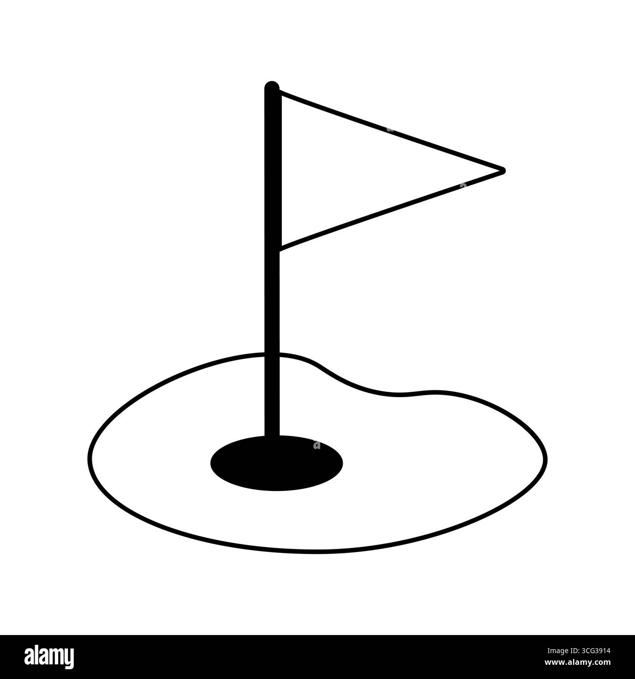 Linie Symbol Golfflagge Design Vektor Illustration Stock Vektor