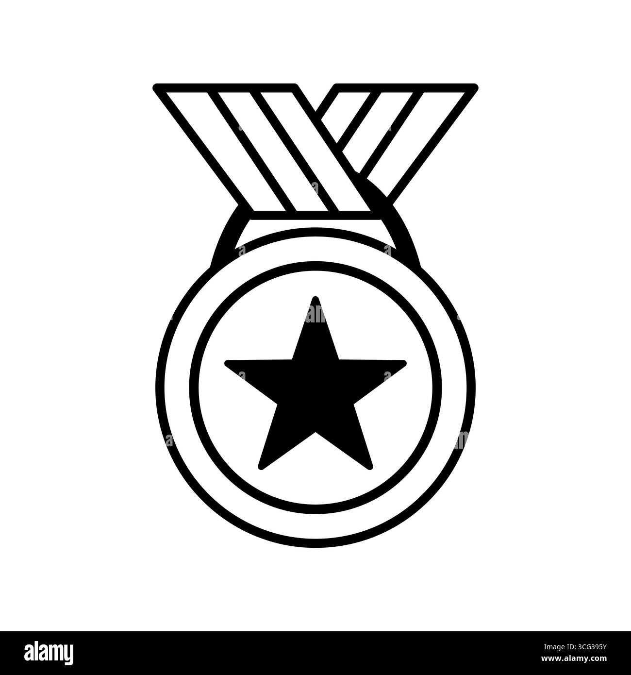 Linie Icon Medaille mit Sternumrandung Vektor Stock Vektor