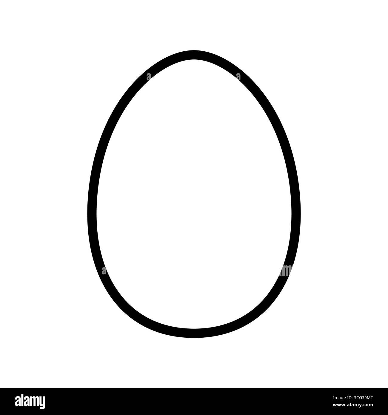 Vektorabbildung einer einfachen Eierform, dargestellt mit einer klaren Umrisse. Diese minimalistische Ikone kann Speisen, Frühstück, ostern oder ein einfaches Oval darstellen Stock Vektor