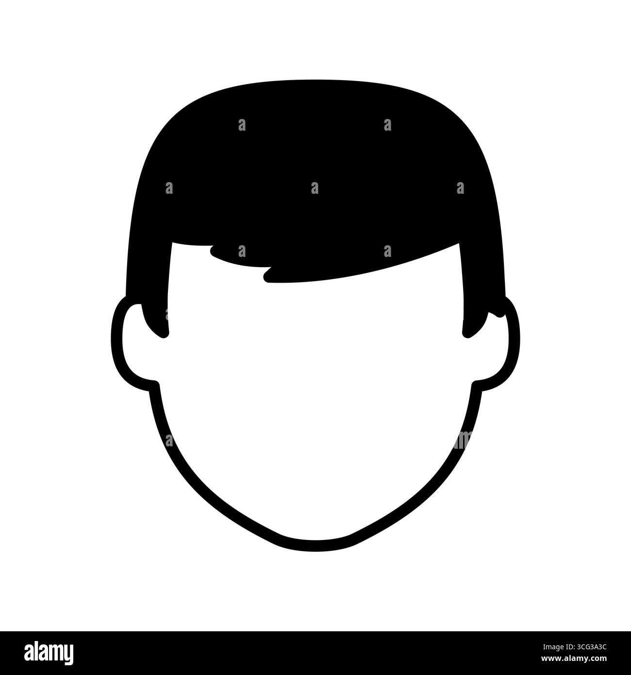 Generisches Symbol für den man Head Vektor. Vektor-Illustration eines generischen, gesichtslosen Mannes Kopf mit kurzen Haaren. Das minimalistische Design stellt ein Benutzerprofil dar, Stock Vektor
