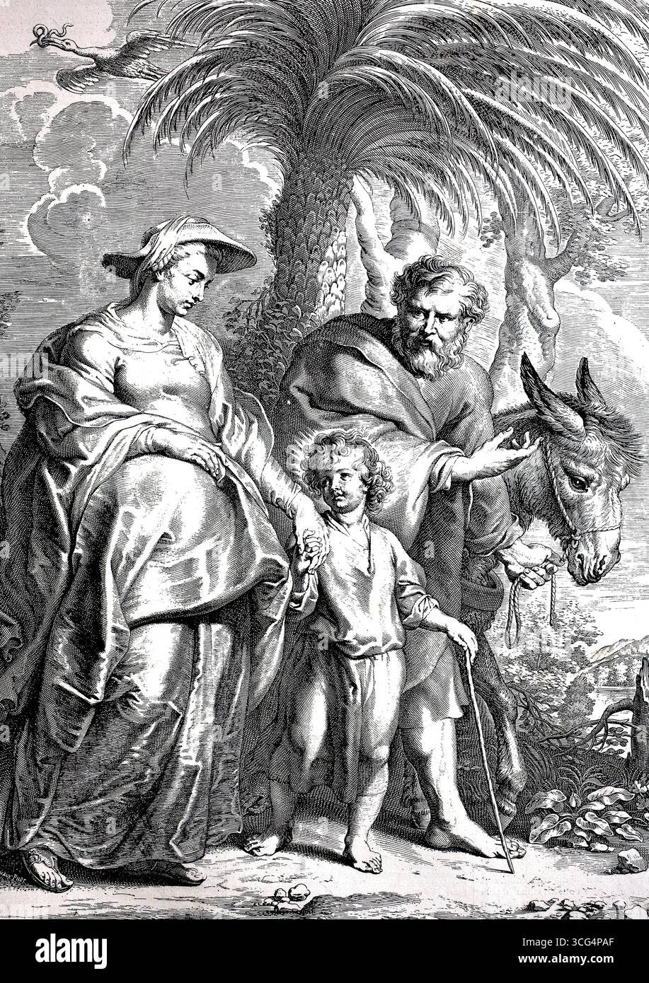 Exodus, die Geschichte der Rettung der Israeliten vor der Sklaverei unter dem ägyptischen Pharao, aufgezeichnet im Buch Exodus, Kapitel 1-15. Historische, digital restaurierte Reproduktion eines Originals aus dem 19. Jahrhundert. Das Datensatzdatum wurde nicht angegeben. Stockfoto