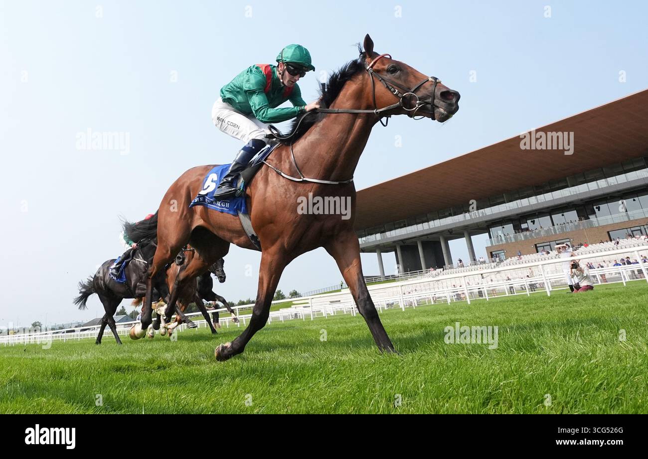 Aktenfoto vom 16.08.2025 von Zahrann. Zahrann wird sich einem Test seines Potenzials stellen, wenn er nächsten Monat in die Elite-Firma für die Royal Bahrain Irish Champion Stakes tritt. Ausgabedatum: Dienstag, 26. August 2025. Stockfoto