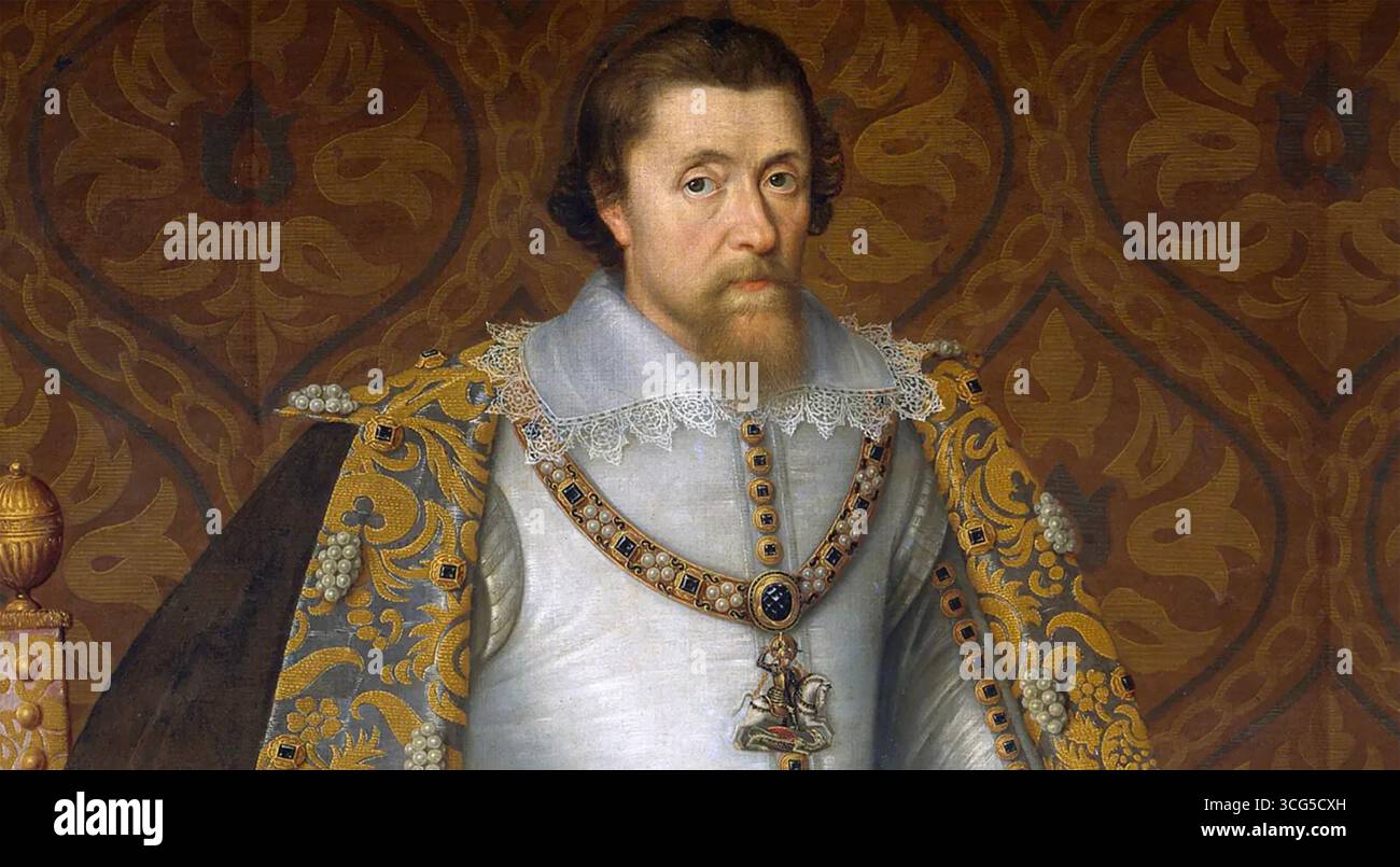 JAKOB VI. Und I. (1566–1625) Porträt von John de Critz dem Älteren um 1605 Stockfoto