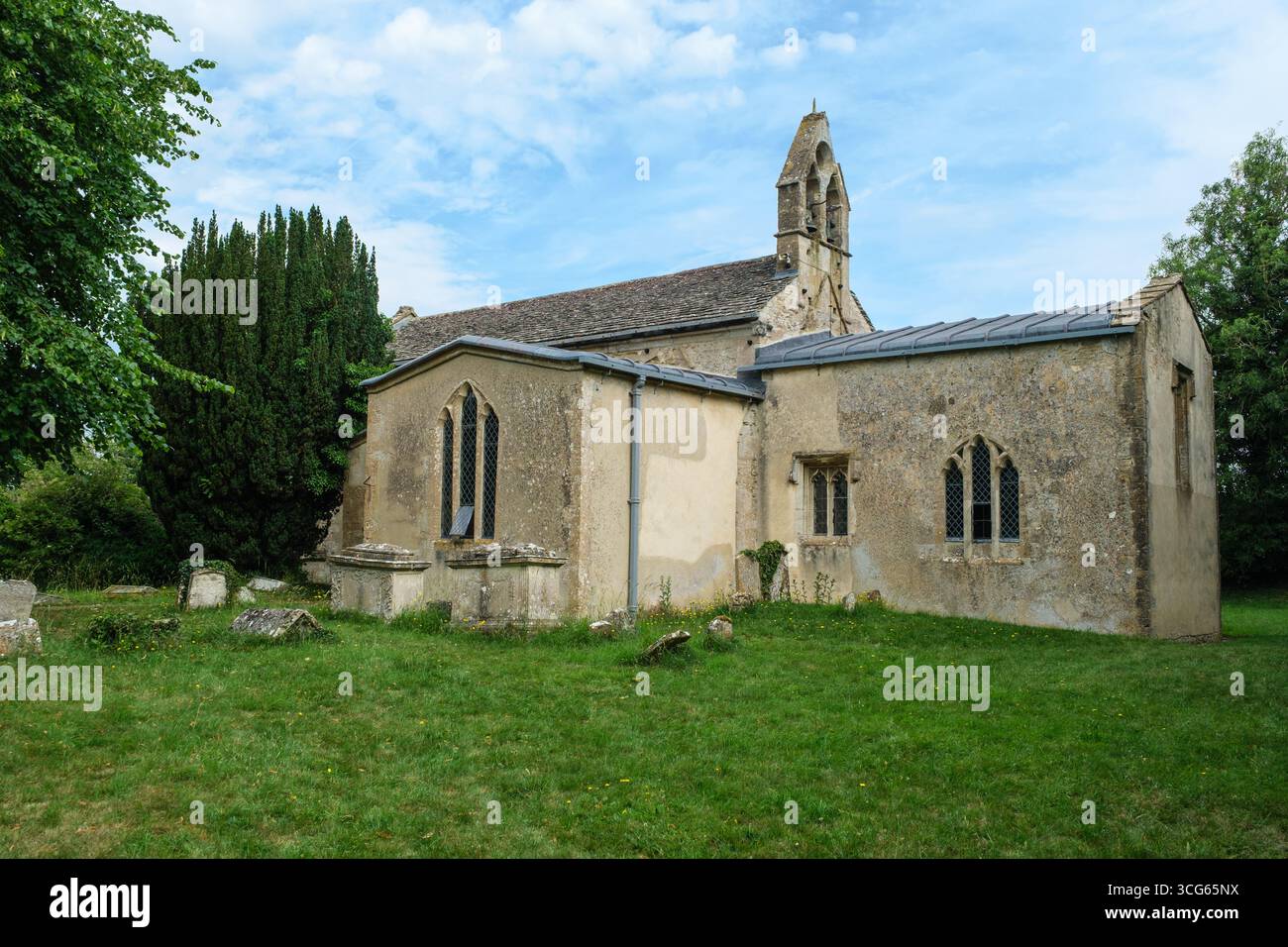 Kelmscott, Cotswolds, England, St. George's Church, 12.-16. Jahrhundert. Stockfoto