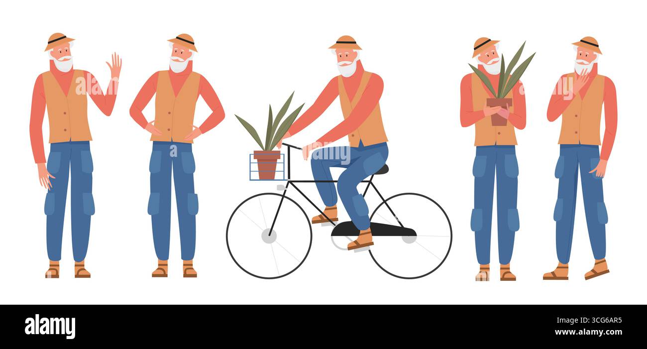 Fahrrad senior Stock-Vektorgrafiken kaufen - Alamy
