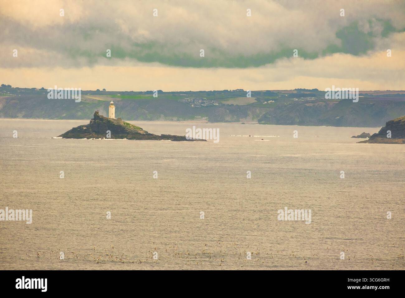 Godrevy Lighthouse, St. Ives Bay, Cornwall, England, Großbritannien Stockfoto