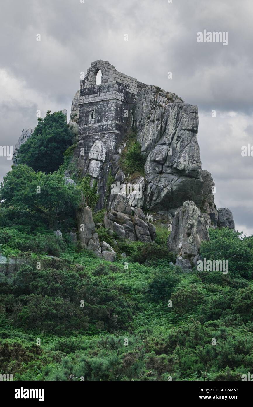 Cornwall, England, UK Roche Chapel, 15. Jahrhundert, auf Roche Rock. Stockfoto