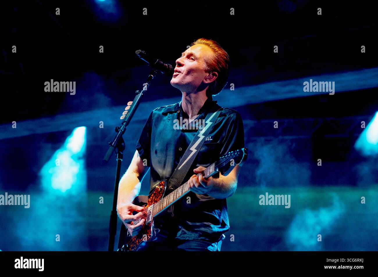 Sardinien, Italien. August 2025. Franz Ferdinand tritt live beim Sulky Rock Festival auf, sant'Antioco, Sardinien, Italien Credit: Francesca Sara Cauli/Alamy Live News Stockfoto
