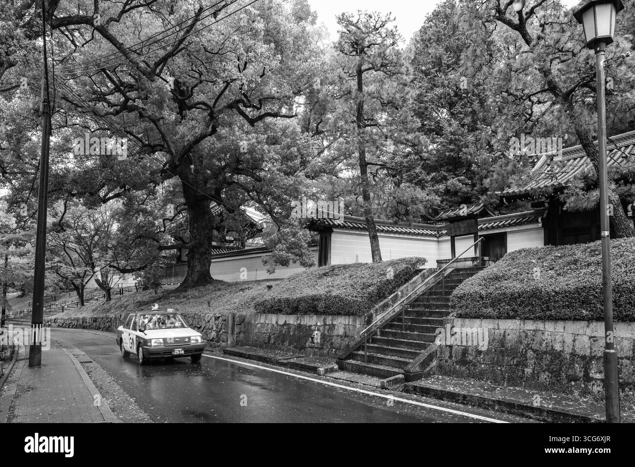Taxifahrt auf Jingu-michi, Rinkacho, Higashiyama Ward, Kyoto, Kansai, Honshu, Japan Stockfoto