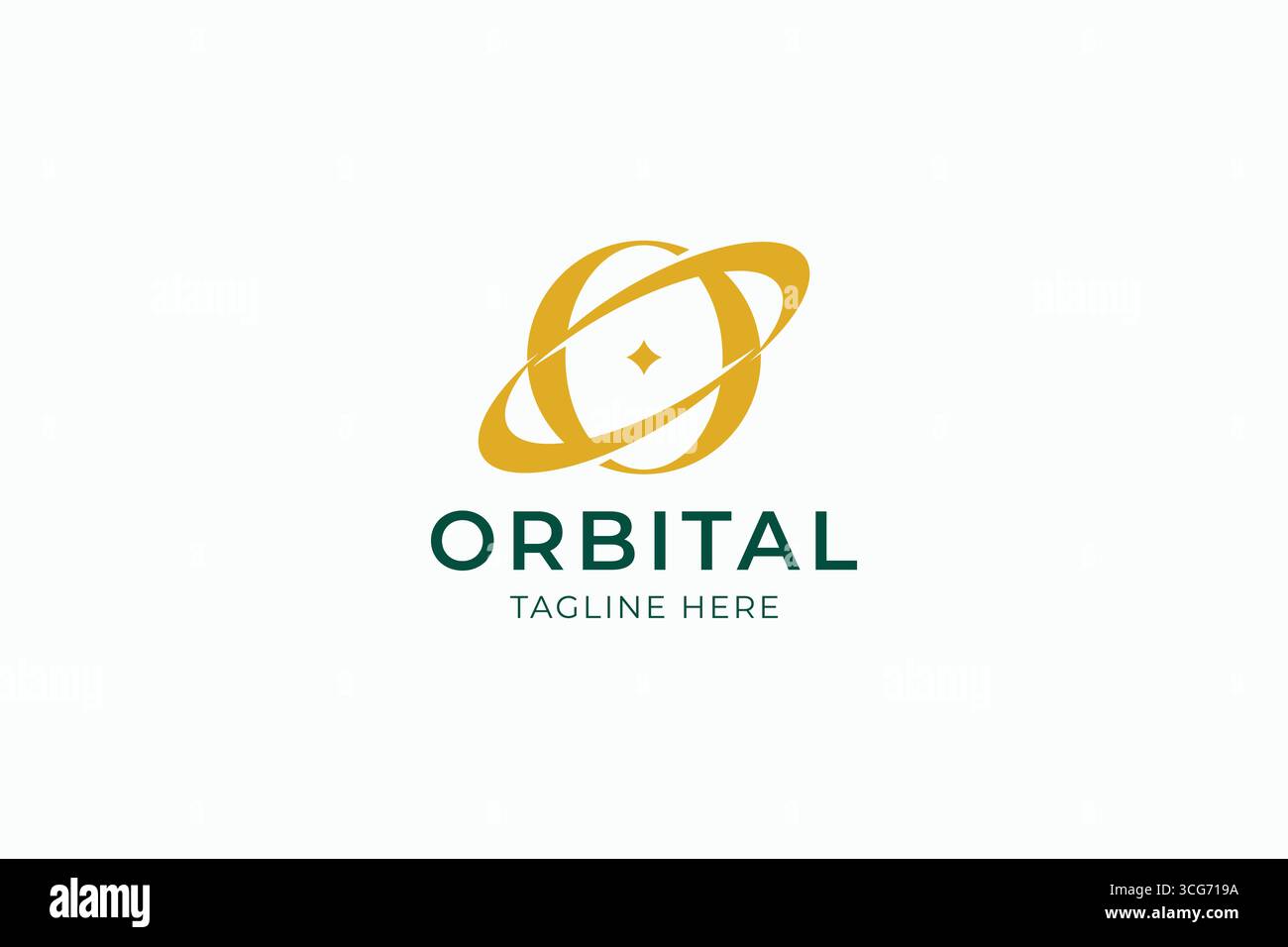 Abstraktes O-Logo mit Orbital Element Unique Concept Markenidentität Stock Vektor