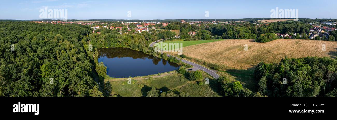 Luftbildaufnahme Harzgerode Selketal Harz Stockfoto