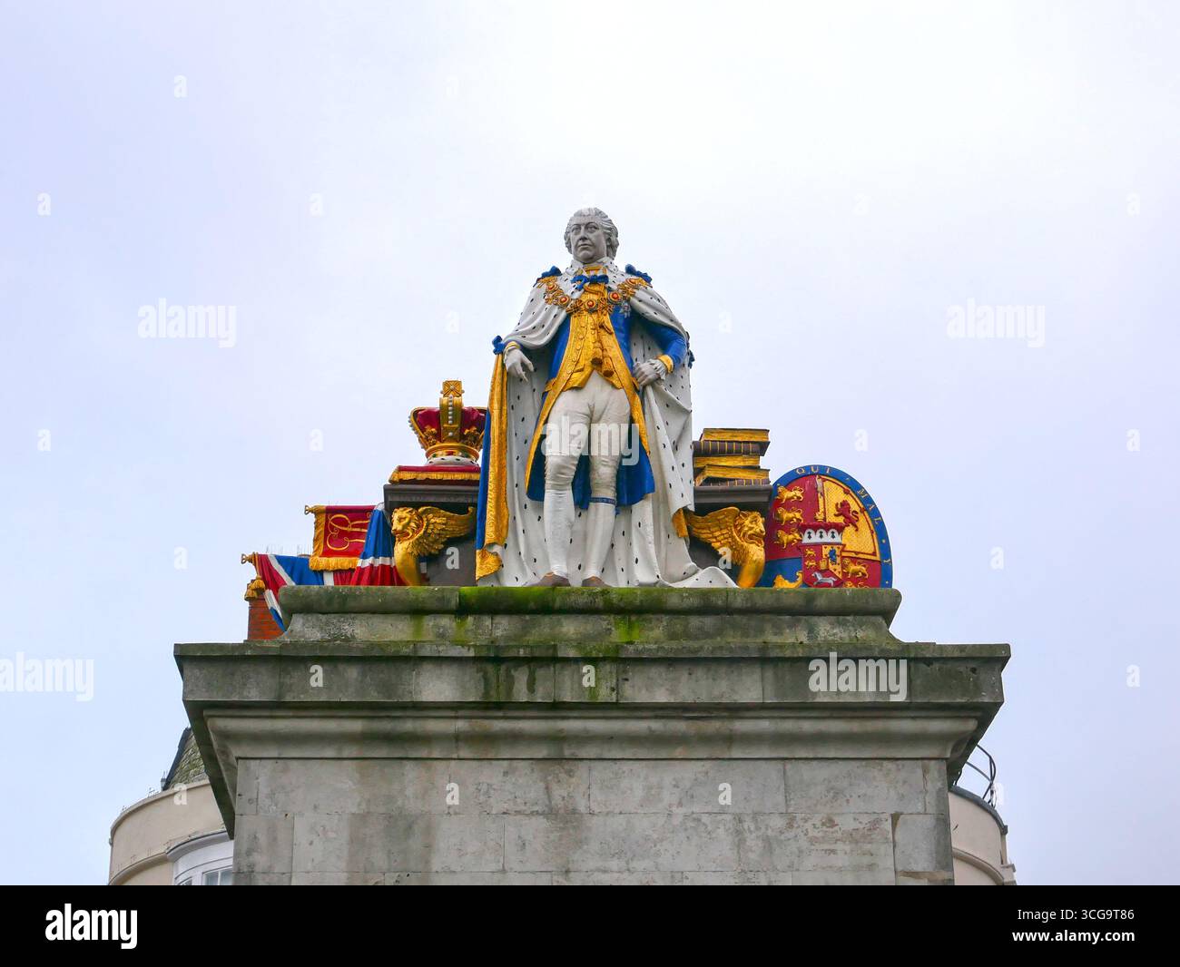 King's Statue von König Georg III. An der Esplanade in Weymouth, Dorset, England Stockfoto