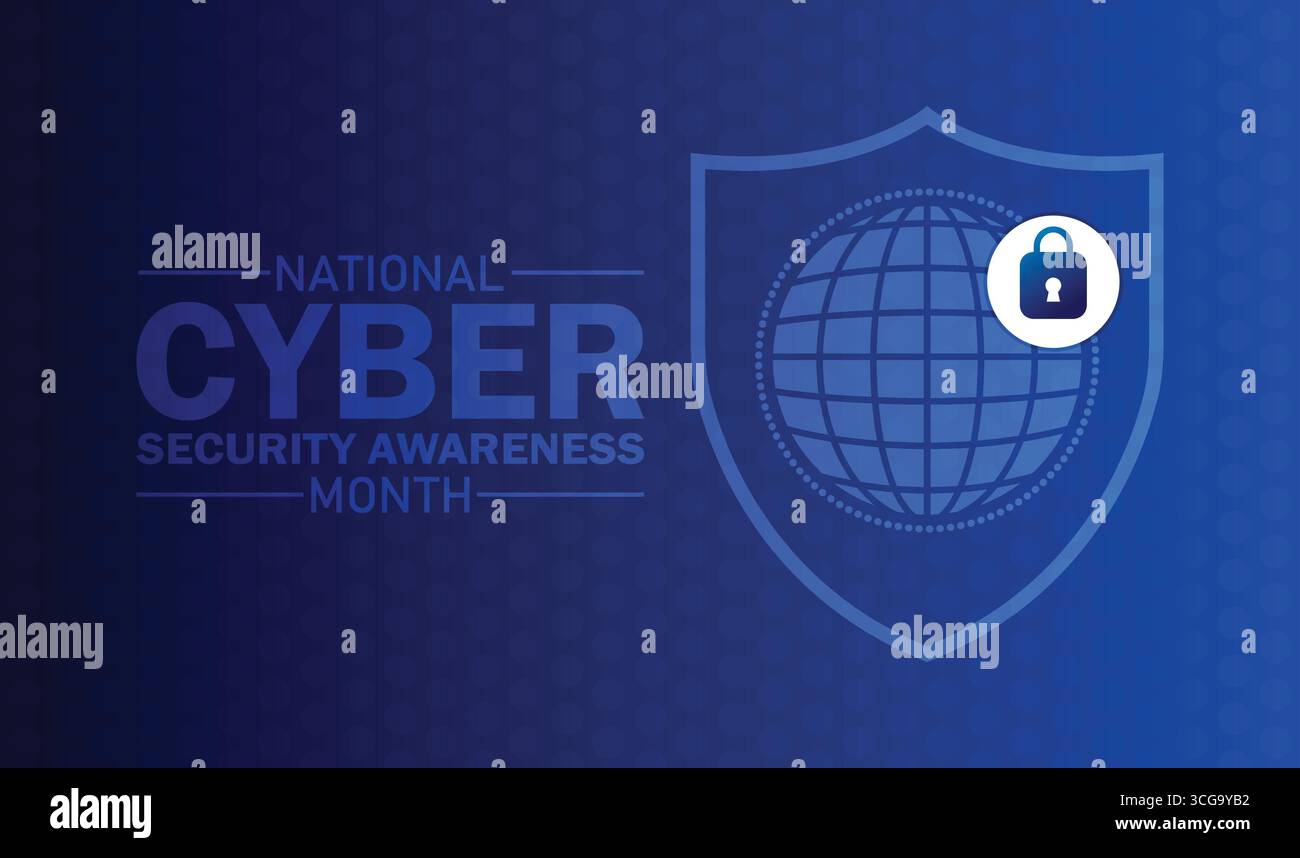 Nationaler Monat Zur Sensibilisierung Für Cybersicherheit – Stärkung Des Online-Schutzes Stock Vektor