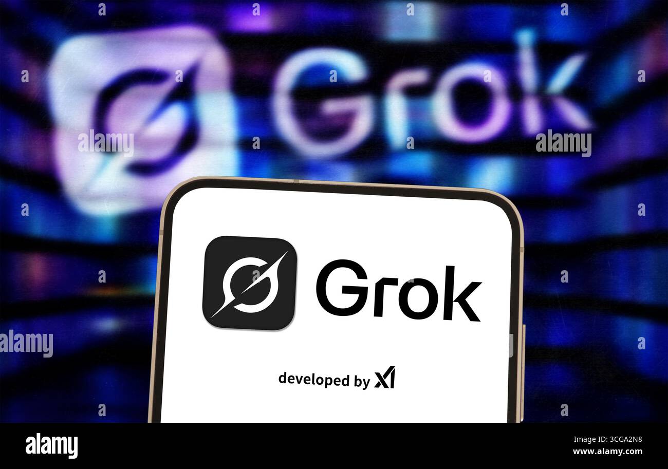 Grok Chatbot entwickelt von XAI Stockfoto