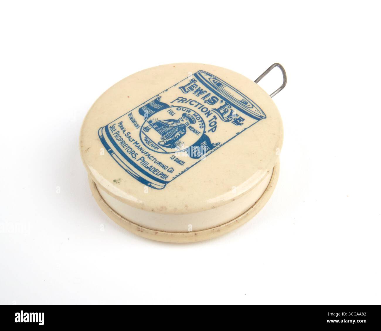 Antike 1920er Jahre American Advertising Lewis’ Lye Celluloid Tape Measure. Stockfoto