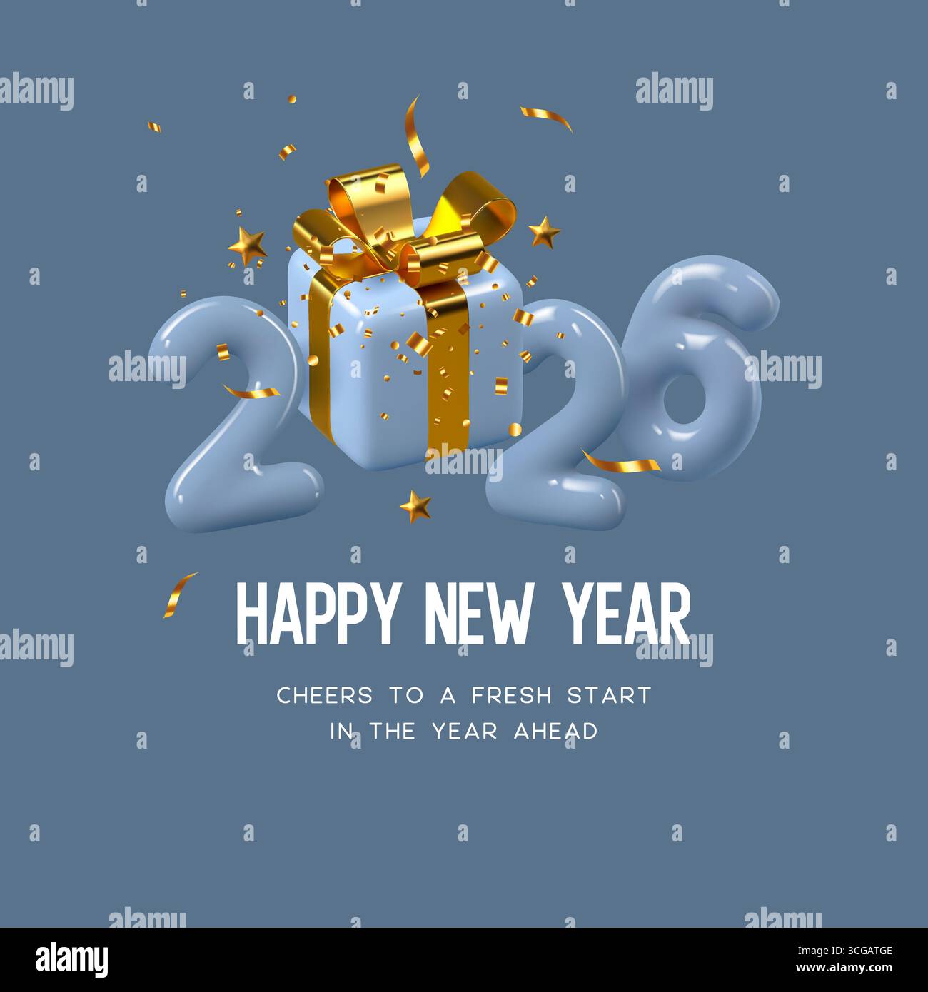 Vektor-Illustration für Neujahrsgrüße 2026 Stock Vektor