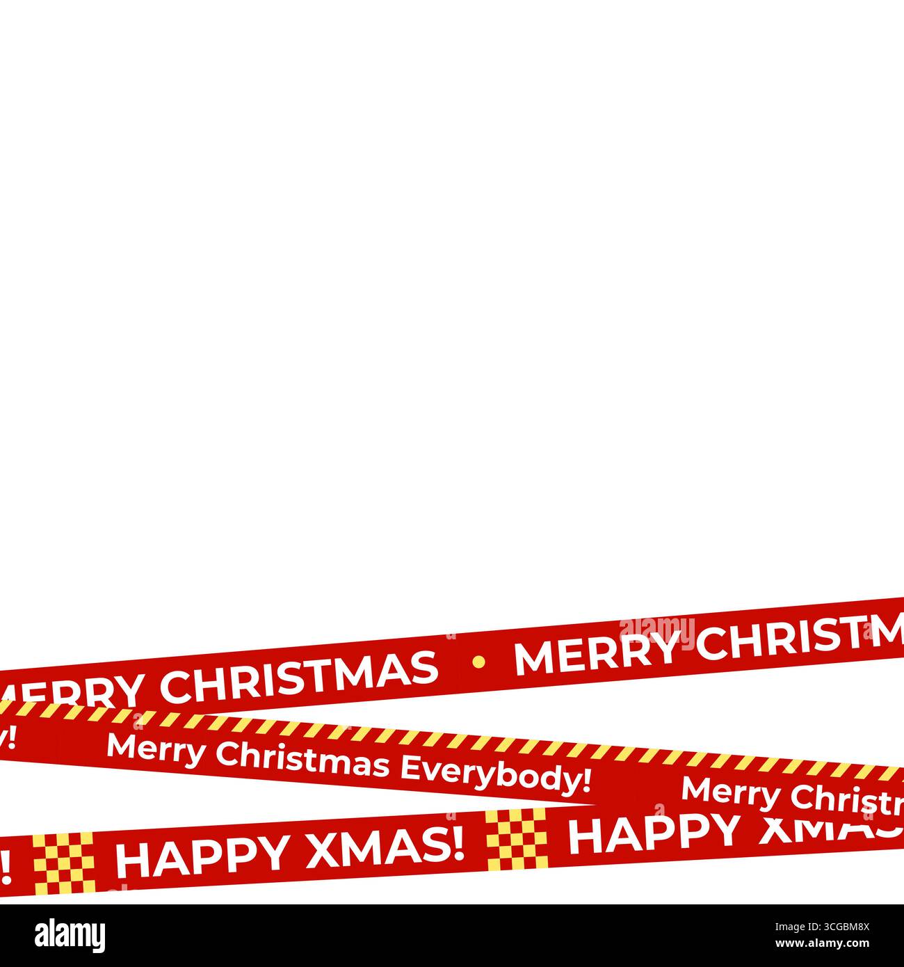 Set Von Weihnachten Und Happy Xmas Tape Banner Für Geschenkverpackung, Festliche Verpackung, Werbung, Etiketten Und Kreatives Branding Design. Perfekt Für Stock Vektor