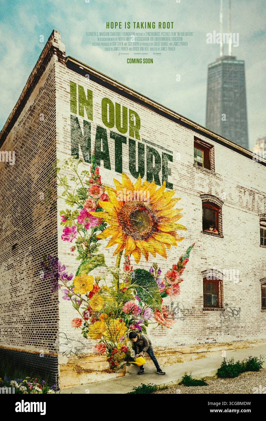 In Our Nature (2026) von James M. Parker mit Richard Louv, Quilen Blackwell und Ellen Prusinski. Dokumentarfilm, in dem untersucht wird, wie die Natur und diejenigen, die mit ihr lehren, Menschen helfen, sich wieder zu verbinden und Gemeinschaft zu finden, inmitten moderner Einsamkeit und Spaltung. NUR ZUR REDAKTIONELLEN VERWENDUNG des US-Advance-Posters. Quelle: BFA / Synchronbilder Stockfoto