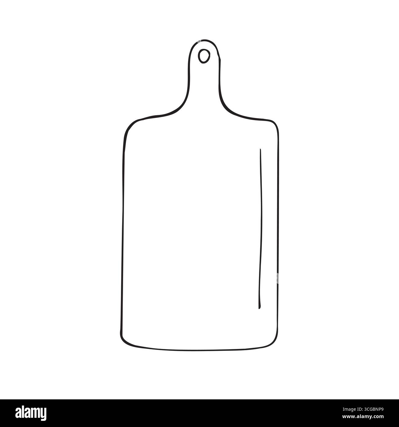 Vektor handgezeichnete Skizze Umriss Schneidebrett Stock Vektor