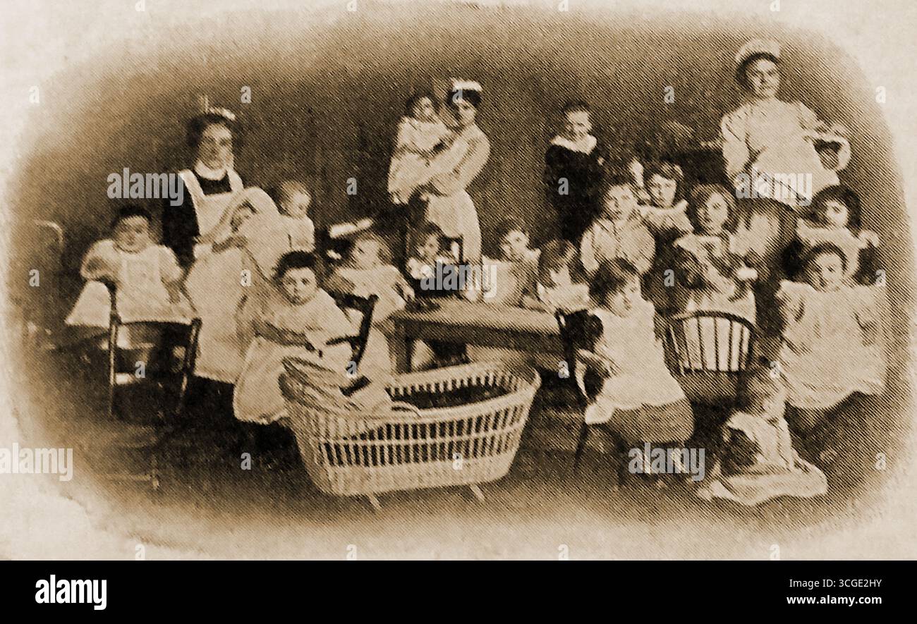 HRH Prinzessin Christian von Cumberland Lodge, Kindergarten - 1908. Stockfoto