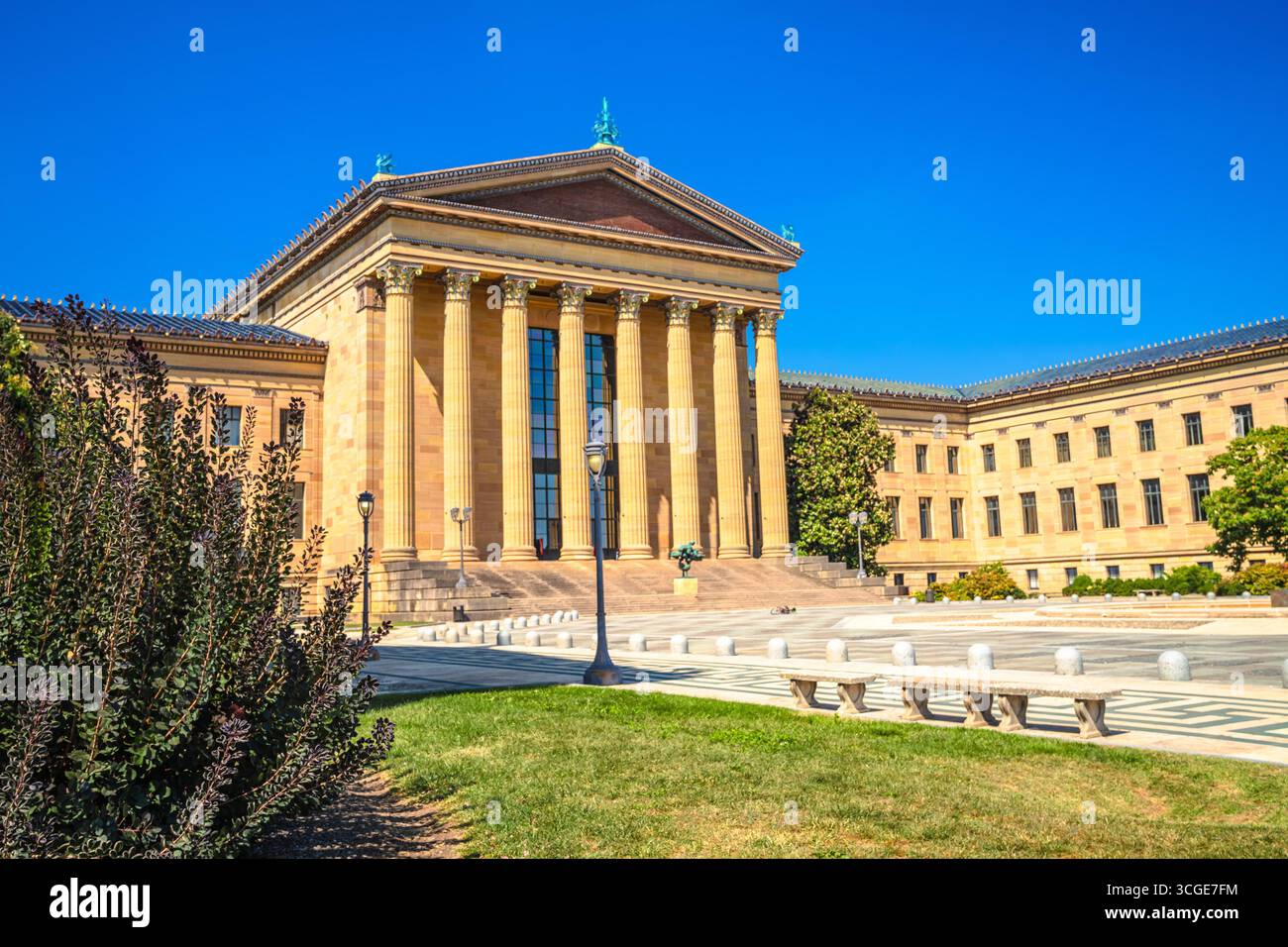 Philadelphia Museum of Art Front Fassade Coluns View, Bundesstaat Pennsylvania, USA Stockfoto