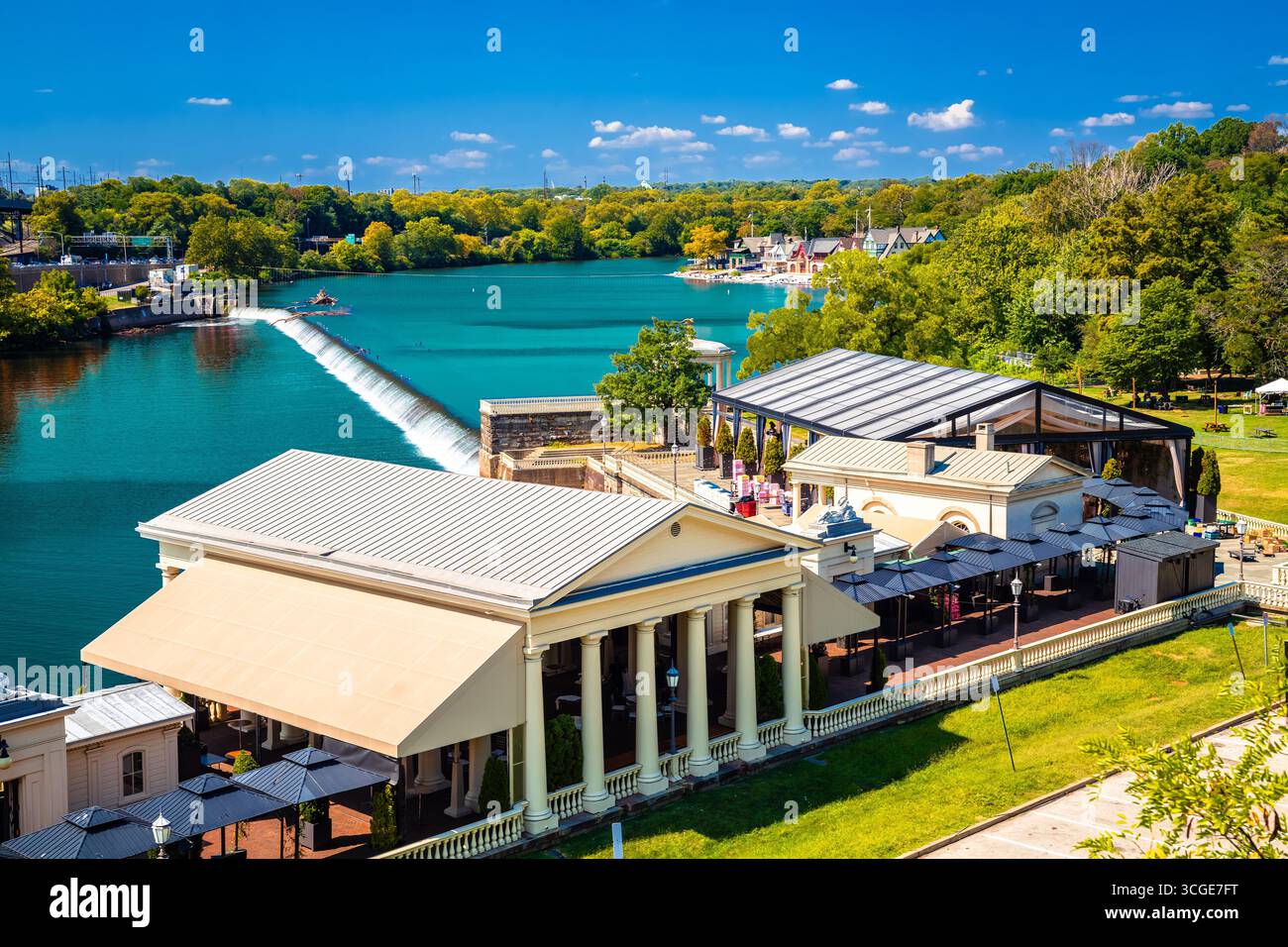 Schuylkill River Fairmount Damm in Philadelphia, Bundesstaat Pennsylvania, USA Stockfoto