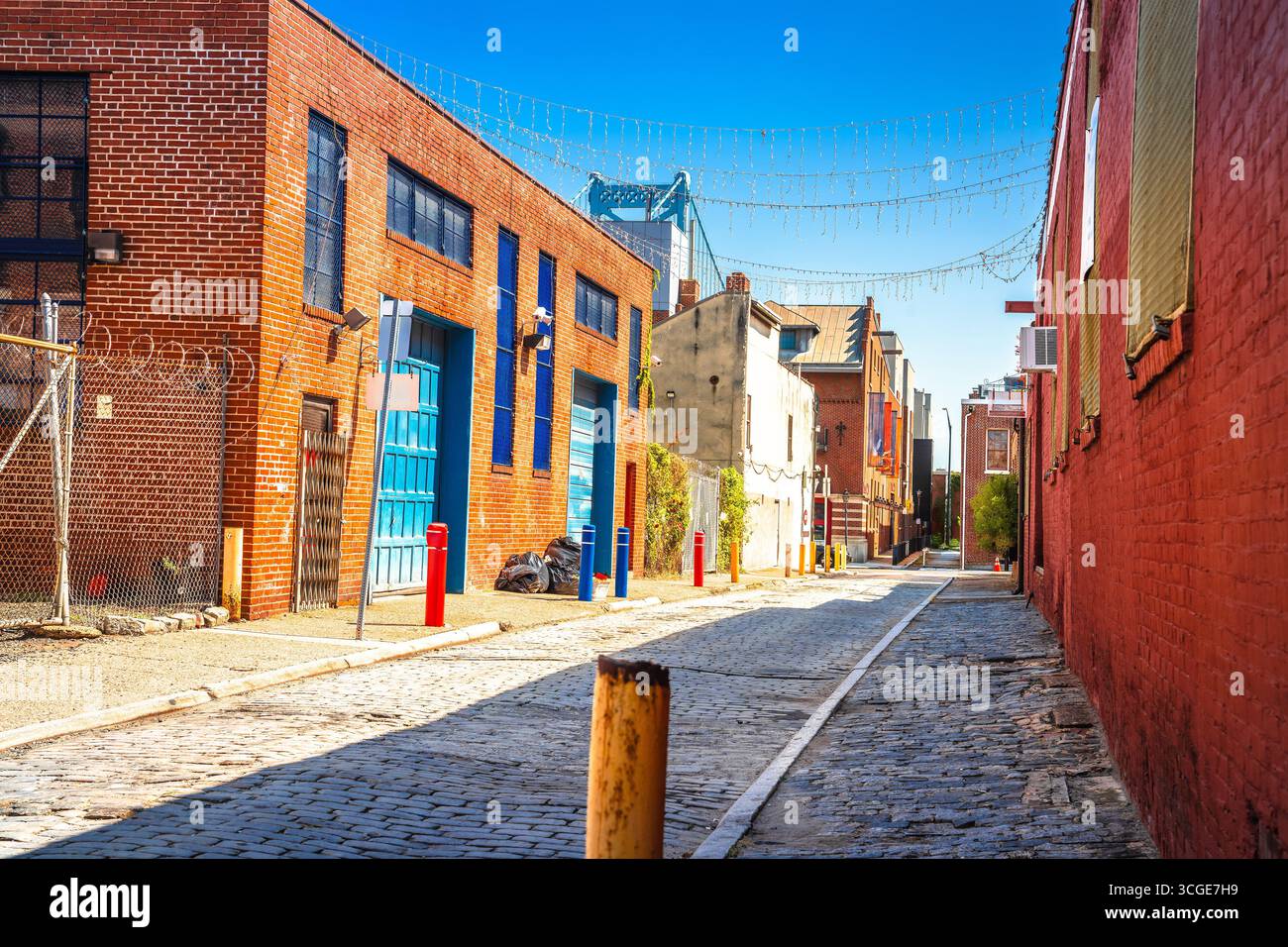 Farbenfrohe Gasse in Philadelphia Street, Quarry Street, Bundesstaat Pennsylvania, USA Stockfoto