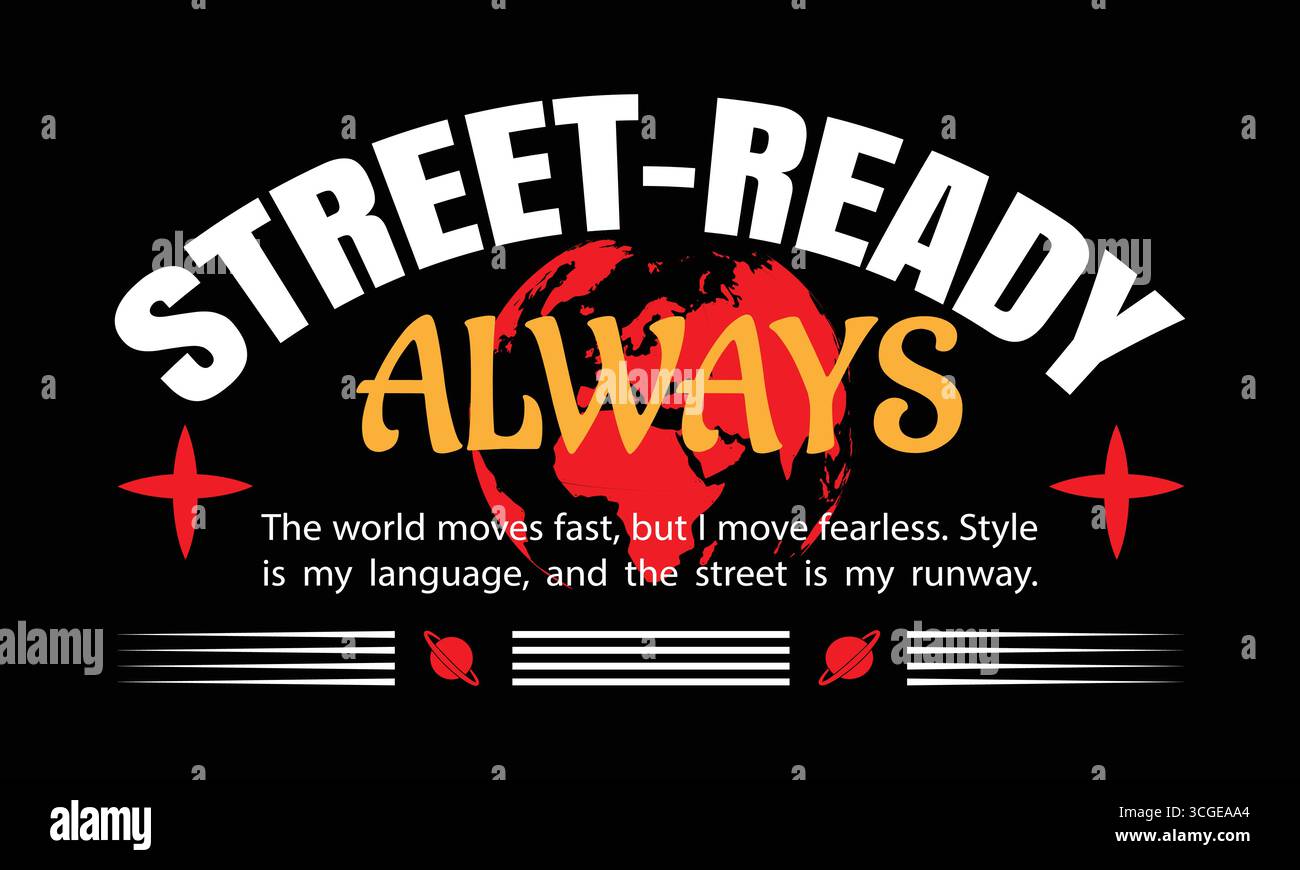 Streetwear-T-Shirt-Design Stock Vektor