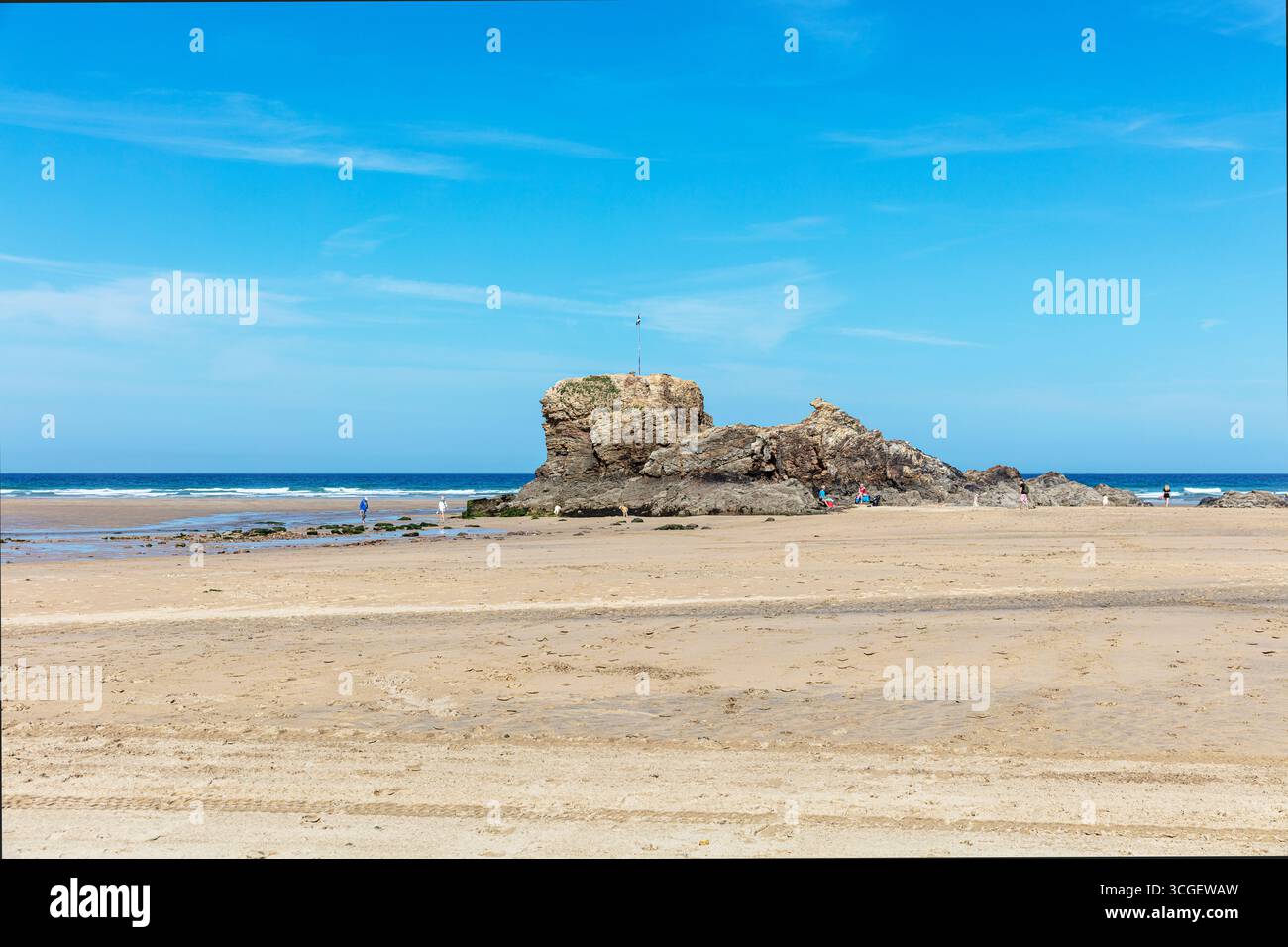 Perranporth, Cornwall, Großbritannien, England, Perranporth Beach, Perranporth, Cornwall, Küste, Küste, Küste, Meer, Ozean, Meereslandschaft Stockfoto
