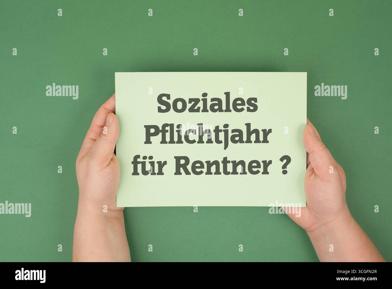Obligatorisches Sozialjahr für Rentner, deutsche Sprache, Generationsvertrag, Senioren, Rentner, Rentner, freiwilliges Arbeitsprogramm in Deutschland Stockfoto