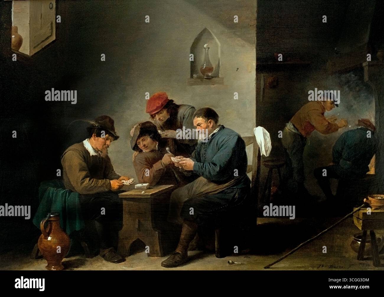 Kartenspieler in ein Gasthaus 1644 David Teniers II 1610-1690 flämischen Belgien Belgien Stockfoto