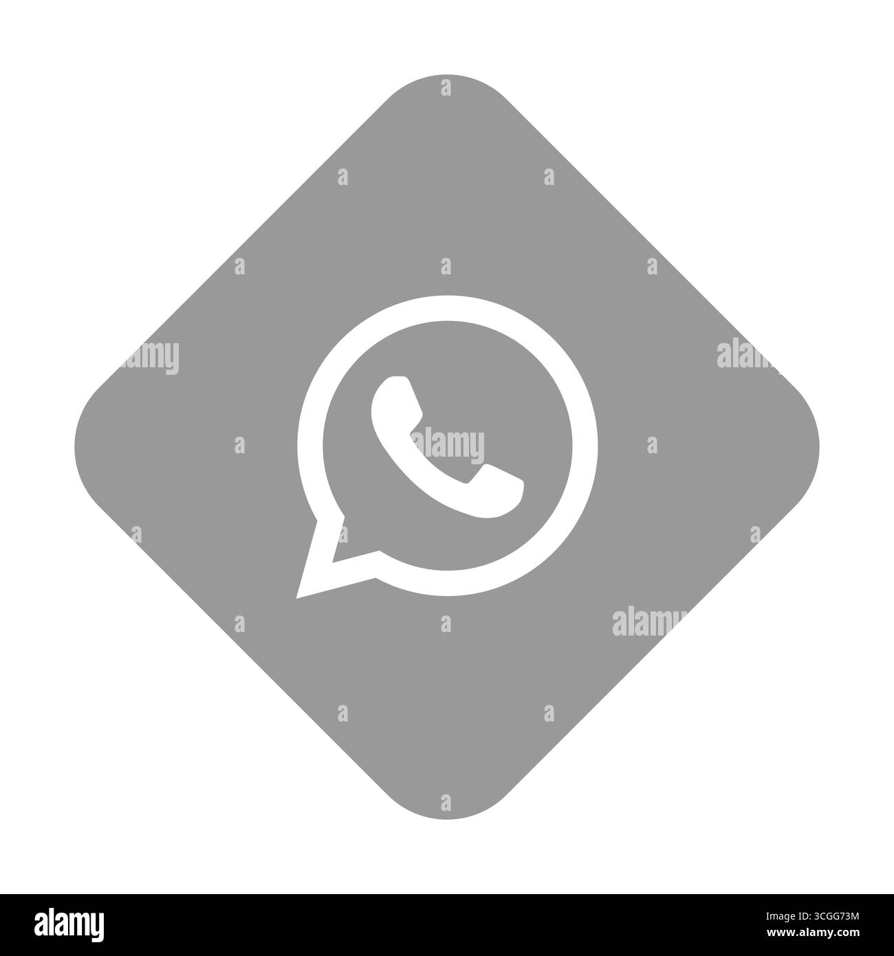 WattsApp-Symbol für Instant Messaging. Darstellung des Vektors der schwarzen quadratischen Silhouette. Stock Vektor