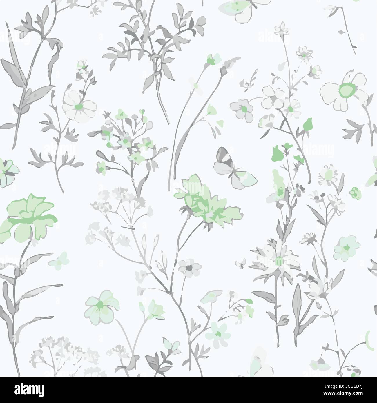 Kleine Blume nahtloses Muster auf weißem Hintergrund.Ditsy Stil Hintergrund von kleinen Blumen.Stock Vektor für den Druck auf Oberflächen und Web Design. Stock Vektor