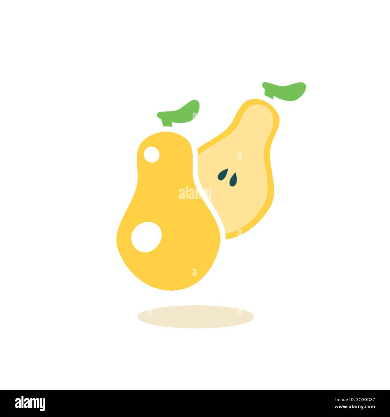 Frischer Bio von Birnenfrüchten minimalistische flache Illustration isoliert Stockfoto